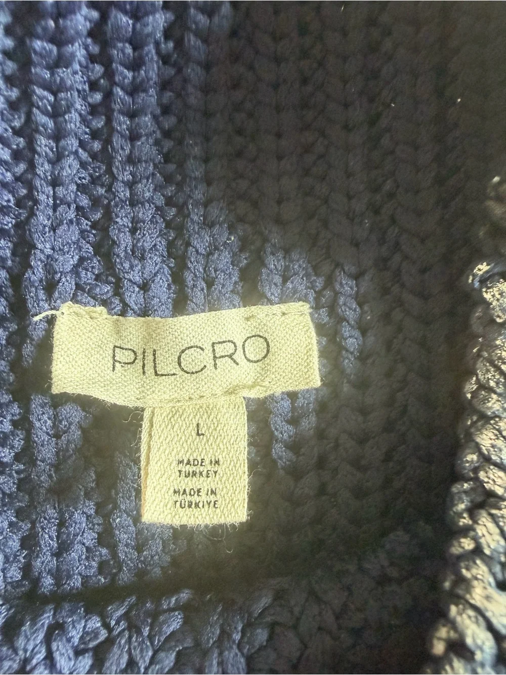 Pilcro Oversized Foil Sweater Vest Size L Blue & Silver Statement Anthropologie - Picture 14 of 14
